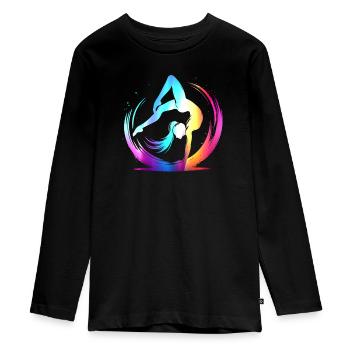 Turnerin Gymnastik Turnverein Turnen Turnsport - Teenager Premium Bio Langarmshirt - Schwarz - Vorne - AI Model Kid Female (0cm)