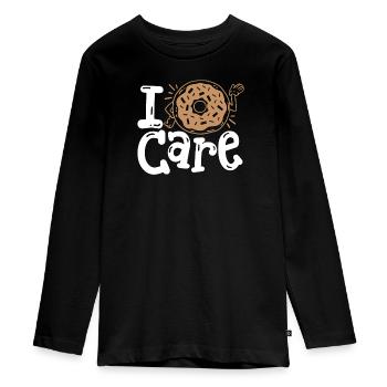 Donut Donut-Wortspiel - Teenager Premium Bio Langarmshirt - Schwarz - Vorne - AI Model Kid Female (0cm)