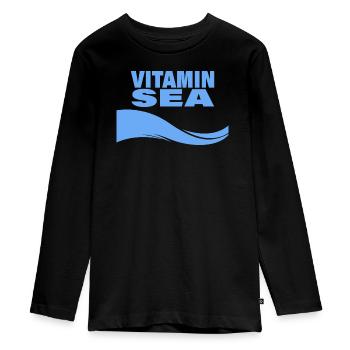 VITAMIN SEA - Teenager Premium Organic Long Sleeve Shirt - black - Front - AI Model Kid Female (0cm)