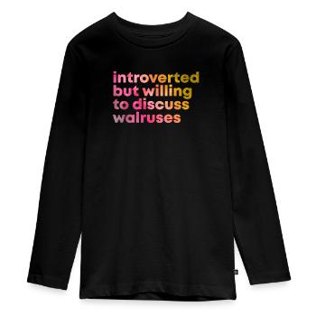 Walross - Teenager Premium Bio Langarmshirt - Schwarz - Vorne - AI Model Kid Female (0cm)