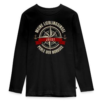 Meine Lieblingsinsel - Juist - Teenager Premium Bio Langarmshirt - Schwarz - Vorne - AI Model Kid Female (0cm)