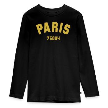 4e arrondissement de PARIS - T-shirt manches longues Premium Ado - noir - Devant - AI Model Kid Female (0cm)