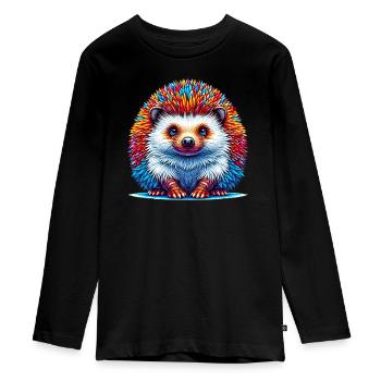 Igel - Teenager Premium Bio Langarmshirt - Schwarz - Vorne - AI Model Kid Female (0cm)