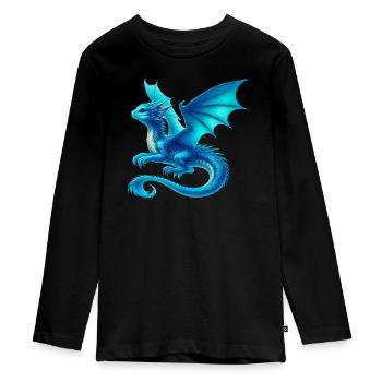 Drache - Teenager Premium Bio Langarmshirt - Schwarz - Vorne - AI Model Kid Female (0cm)