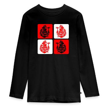 Pompiers – le courage en action - T-shirt manches longues Premium Ado - noir - Devant - AI Model Kid Female (0cm)