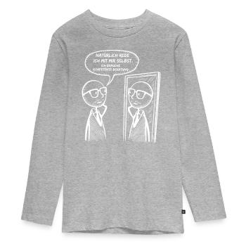 kompetente Beratung - Teenager Premium Bio Langarmshirt - Grau meliert - Vorne