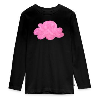 rose nuage velcro fourrure ciel câlin rose - T-shirt manches longues Premium Ado - noir - Devant - AI Model Kid Female (0cm)