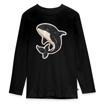 Wal - Teenager Premium Bio Langarmshirt - Schwarz - Vorne - AI Model Kid Female (0cm)