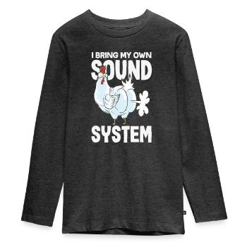 Öffentlicher Pfurz Lustig Unangemessen - Teenager Premium Bio Langarmshirt - Anthrazit meliert - Vorne - AI Model Kid Female (0cm)