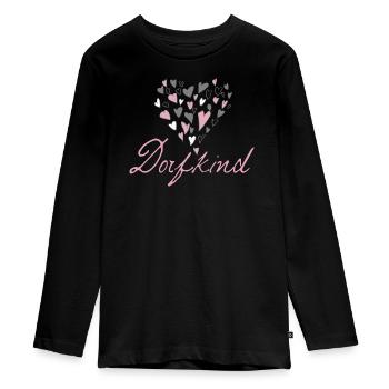 Village Kid - Teenager Premium Organic Long Sleeve Shirt - black - Front - AI Model Kid Female (0cm)