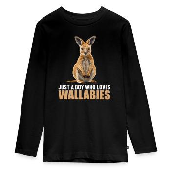 Wallabys Wallaby - Teenager Premium Bio Langarmshirt - Schwarz - Vorne - AI Model Kid Female (0cm)