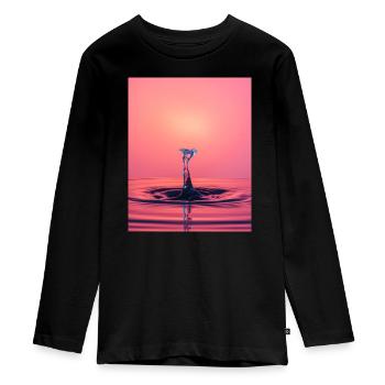 Éclaboussure abstraite liquide - T-shirt manches longues Premium Ado - noir - Devant - AI Model Kid Female (0cm)