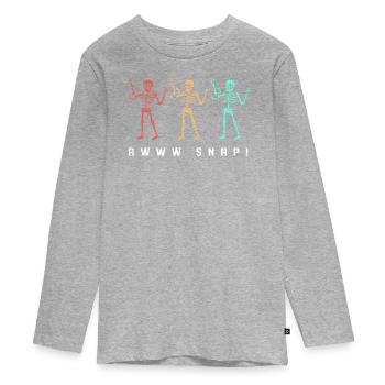 Fracture du bras Fracture osseuse du squelette d’Halloween - T-shirt manches longues Premium Ado - gris chiné - Devant