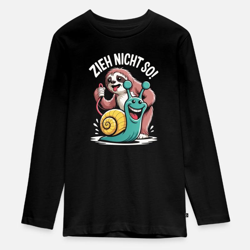 Don't Pull So Sloth Humor - Teenager Premium Organic Long Sleeve Shirt - black