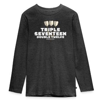Vintage 1975 Darts Checkout - Teenager Premium Organic Long Sleeve Shirt - heather anthracite - Front - AI Model Kid Female (0cm)