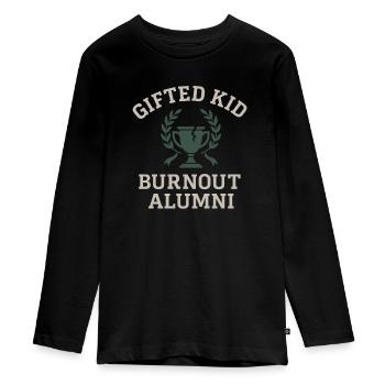Hochbegabter Burnout-absolvent Mit Akademischem - Teenager Premium Bio Langarmshirt - Schwarz - Vorne - AI Model Kid Female (0cm)