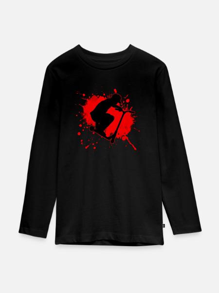 Scooter stunt it - Teenager Premium Bio Langarmshirt - Schwarz