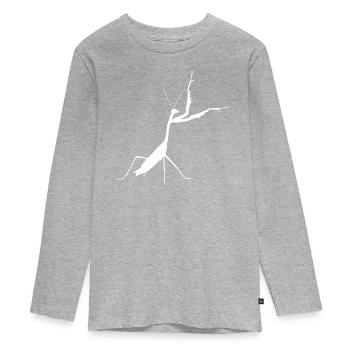 Mante religieuse blanche - T-shirt manches longues Premium Ado - gris chiné - Devant