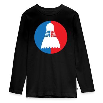 Badminton - Sport - Raquette - T-shirt manches longues Premium Ado - noir - Devant - AI Model Kid Female (0cm)