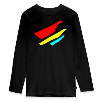 Stripes - Flag Pattern VECTOR - Teenager Premium Organic Long Sleeve Shirt - black - Front - AI Model Kid Female (0cm)
