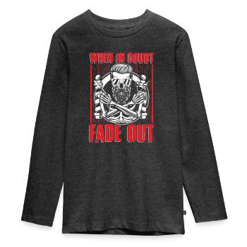 Skull Fade Out Graphic - Teenager Premium Organic Long Sleeve Shirt - heather anthracite - Front - AI Model Kid Female (0cm)