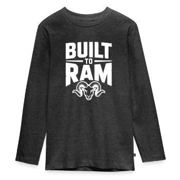 Built to Ram - Teenager Premium Organic Long Sleeve Shirt - heather anthracite - Front - AI Model Kid Female (0cm)