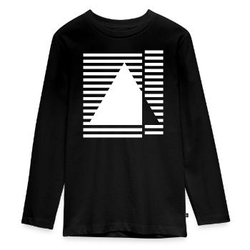 Geometrisches Dreieck, von Bauhaus inspiriertes Design - Teenager Premium Bio Langarmshirt - Schwarz - Vorne - AI Model Kid Female (0cm)