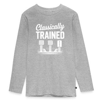 Classically Trained Petrolhead KFZ Mechaniker - Teenager Premium Bio Langarmshirt - Grau meliert - Vorne