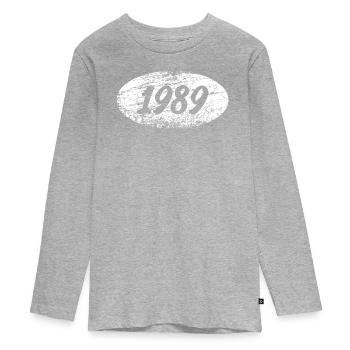 Temps libre 1989 - T-shirt manches longues Premium Ado - gris chiné - Devant