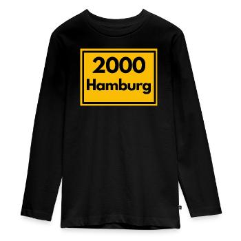 ANCIEN CODE POSTAL RETRO 2000 HAMBOURG - HAFEN - T-shirt manches longues Premium Ado - noir - Devant - AI Model Kid Female (0cm)