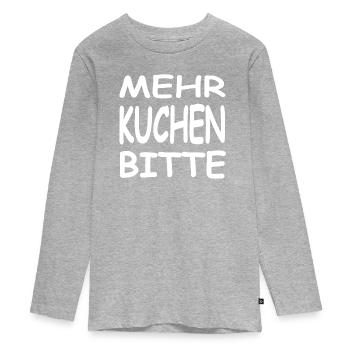 Pastel - Camiseta ecológica prémium de manga larga para adolescentes - gris jaspeado - delante