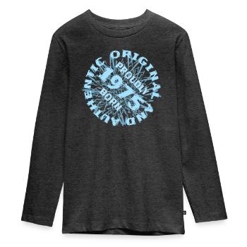 Pitch 1975 - Teenager Premium Organic Long Sleeve Shirt - heather anthracite - Front - AI Model Kid Female (0cm)