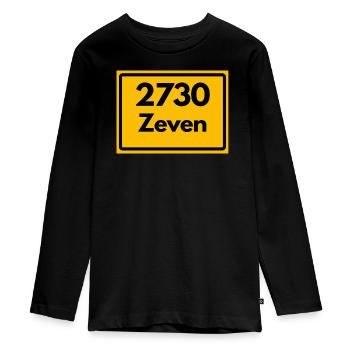 ANCIEN CODE POSTAL RÉTRO 2730 ZEVEN – GEESTHELD - T-shirt manches longues Premium Ado - noir - Devant - AI Model Kid Female (0cm)