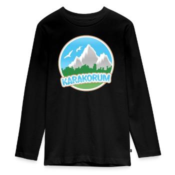 Le mont Karakoram - T-shirt manches longues Premium Ado - noir - Devant - AI Model Kid Female (0cm)