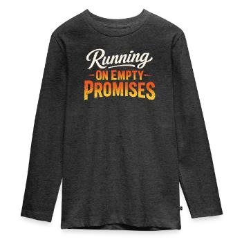 Sarcasme, promesses vides, femmes drôles - T-shirt manches longues Premium Ado - anthracite chiné - Devant - AI Model Kid Female (0cm)