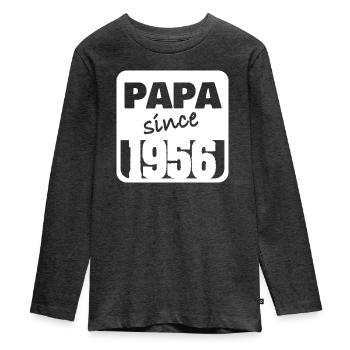1956 - Teenager Premium Bio Langarmshirt - Anthrazit meliert - Vorne - AI Model Kid Female (0cm)