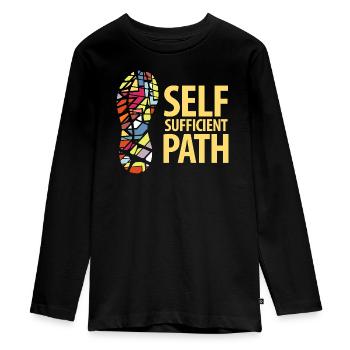  Self Sufficient Path - Teenager Premium Organic Long Sleeve Shirt - black - Front - AI Model Kid Female (0cm)