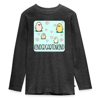 Kindergartenkind Küken Kleinkinder - Teenager Premium Bio Langarmshirt - Anthrazit meliert - Vorne - AI Model Kid Female (0cm)