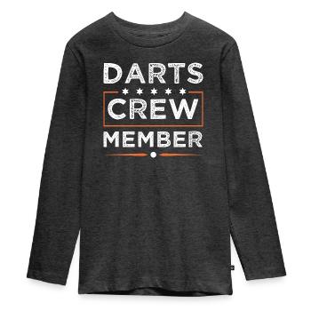 Darts Crew - Teenager Premium Bio Langarmshirt - Anthrazit meliert - Vorne - AI Model Kid Female (0cm)