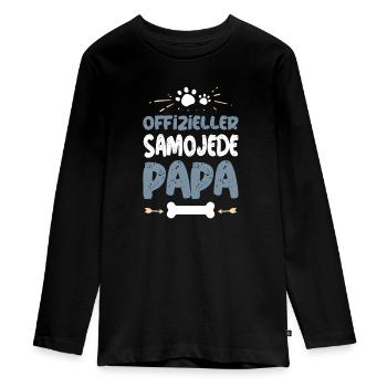 Samoyed - Teenager Premium Organic Long Sleeve Shirt - black - Front - AI Model Kid Female (0cm)