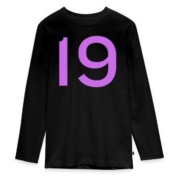 19 - Teenager Premium Bio Langarmshirt - Schwarz - Vorne - AI Model Kid Female (0cm)