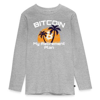 Bitcoin - 21 millions - Cryptomonnaie - T-shirt manches longues Premium Ado - gris chiné - Devant