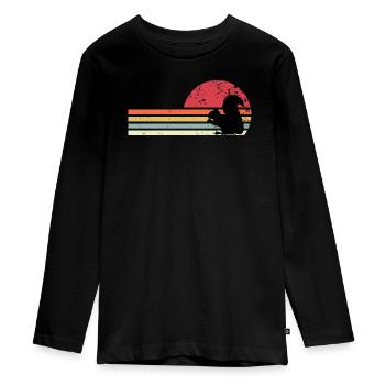 retro squirrel - Teenager Premium Organic Long Sleeve Shirt - black - Front - AI Model Kid Female (0cm)