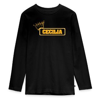 Cecilia comme nom - T-shirt manches longues Premium Ado - noir - Devant - AI Model Kid Female (0cm)