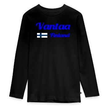 Vantaa Finnland Drucken - Teenager Premium Bio Langarmshirt - Schwarz - Vorne - AI Model Kid Female (0cm)