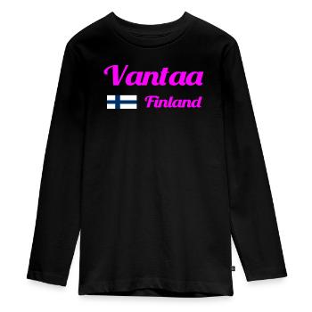Vantaa Finnland Drucken - Teenager Premium Bio Langarmshirt - Schwarz - Vorne - AI Model Kid Female (0cm)
