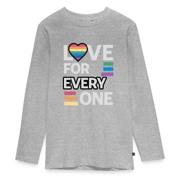 Rainbow unisex love for everyone - Teenager Premium Bio Langarmshirt - Grau meliert - Vorne