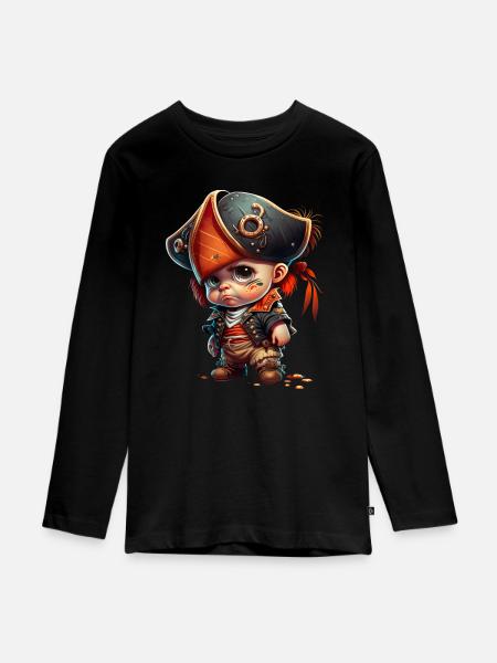 Baby Pirate - Teenager Premium Organic Long Sleeve Shirt - black
