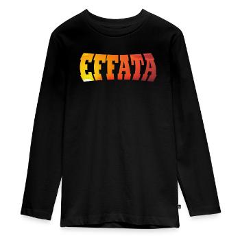 EFFATA - Teenager Premium Organic Long Sleeve Shirt - black - Front - AI Model Kid Female (0cm)