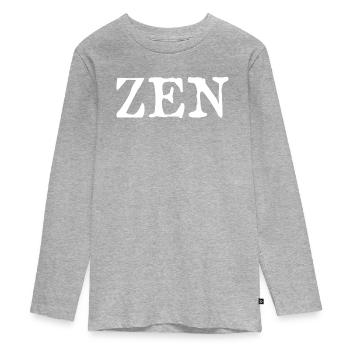 ZEN - T-shirt manches longues Premium Ado - gris chiné - Devant